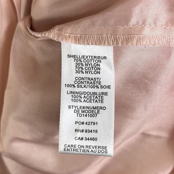 Trina Turk Camilla Sheath Dress Size 0 Orange Silk Ribbons Nude Lace Lined - Picture 6 of 6